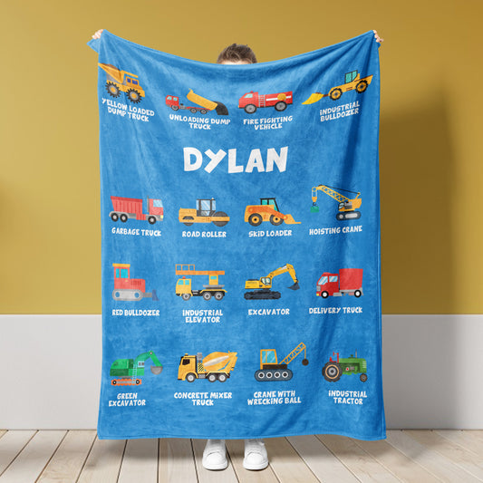 Personalized Corner-Dump Truck Bulldozer Blanket Blanket |112201
