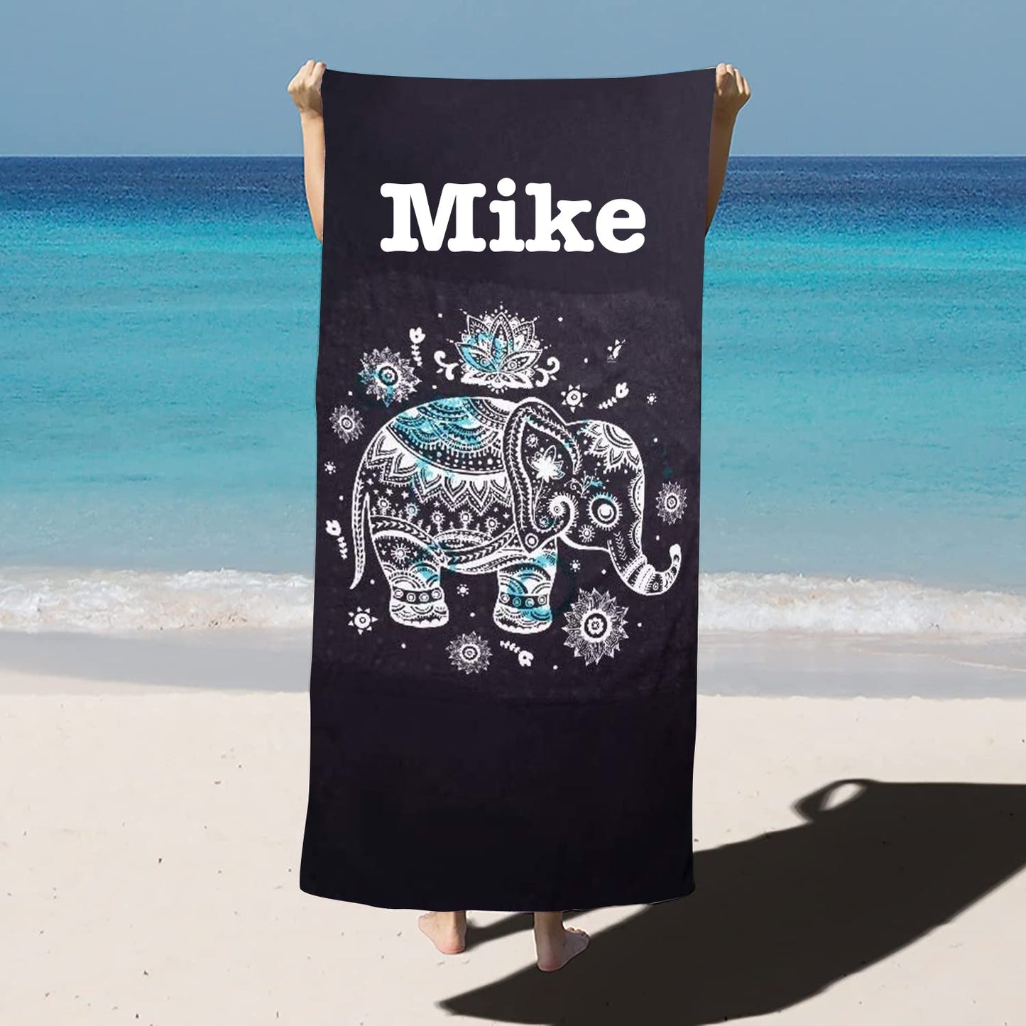 Elephant Personalized Kids Beach Towel