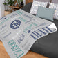 Personalized Name Word Art With Monogram Baby Boy Fleece Blanket