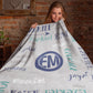 Personalized Name Word Art With Monogram Baby Boy Fleece Blanket