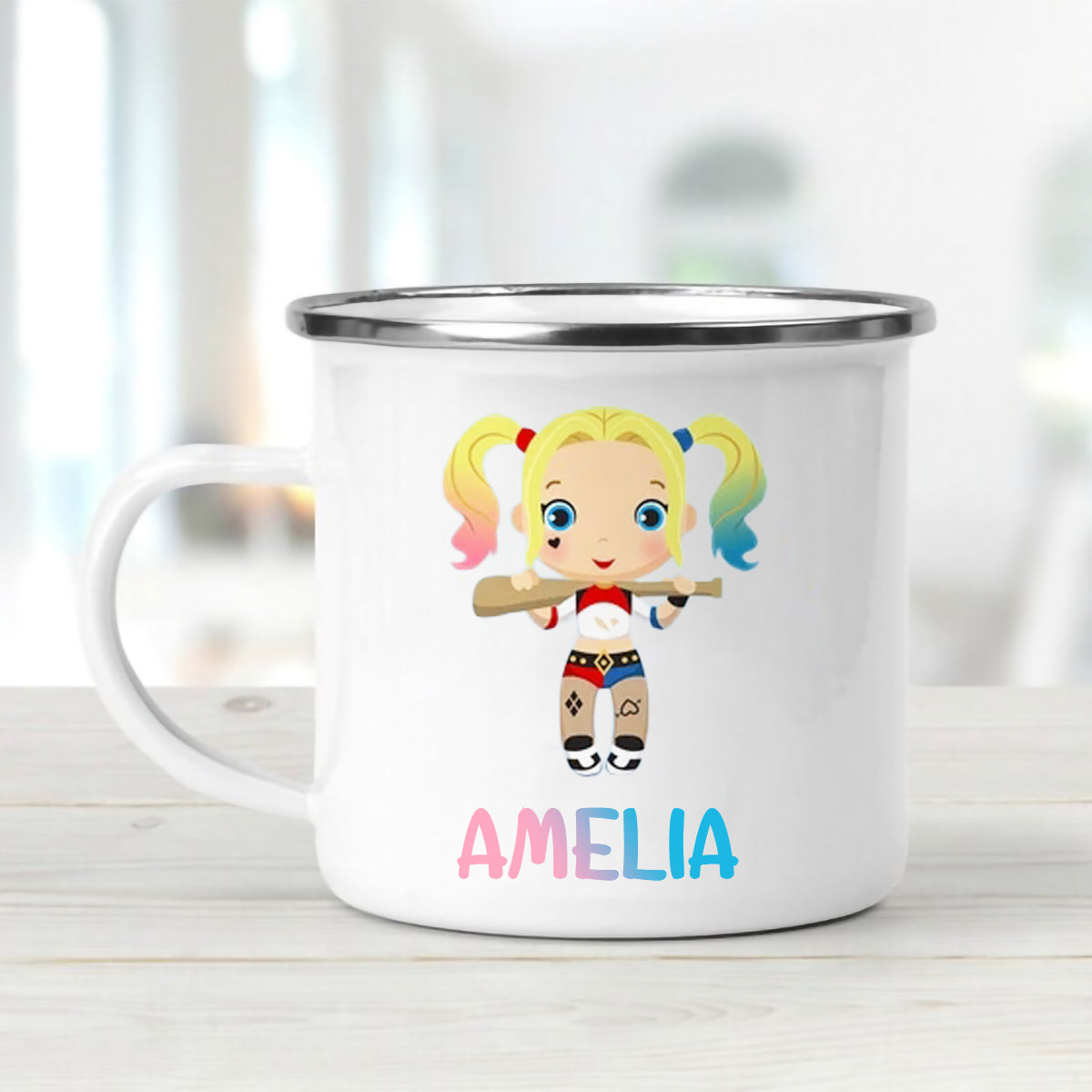 Personalized Super Girl Enamel Mug