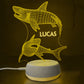 Personalized 3D Shark Night Lights with Name 7/16 Colors Changing Led Lamp