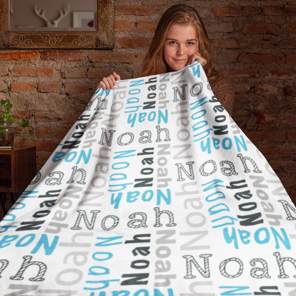 Personalized Name Arrange Word Art Baby Fleece Blanket