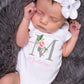 Personalized Baby Onesie Initial With Name Floral