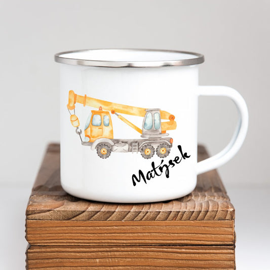 Personalized Enamel Mug Crane Multi Colors Rim
