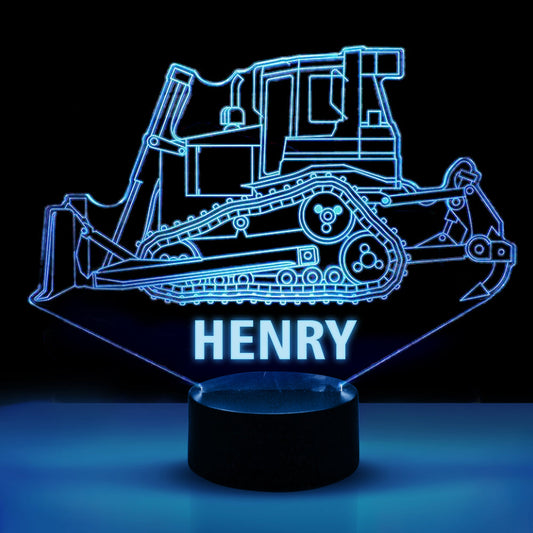Personalized 7/16 Color Changing Bulldozer  3D Illusion Led Lamp 22120605