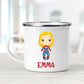 Personalized Super Girl Enamel Mug