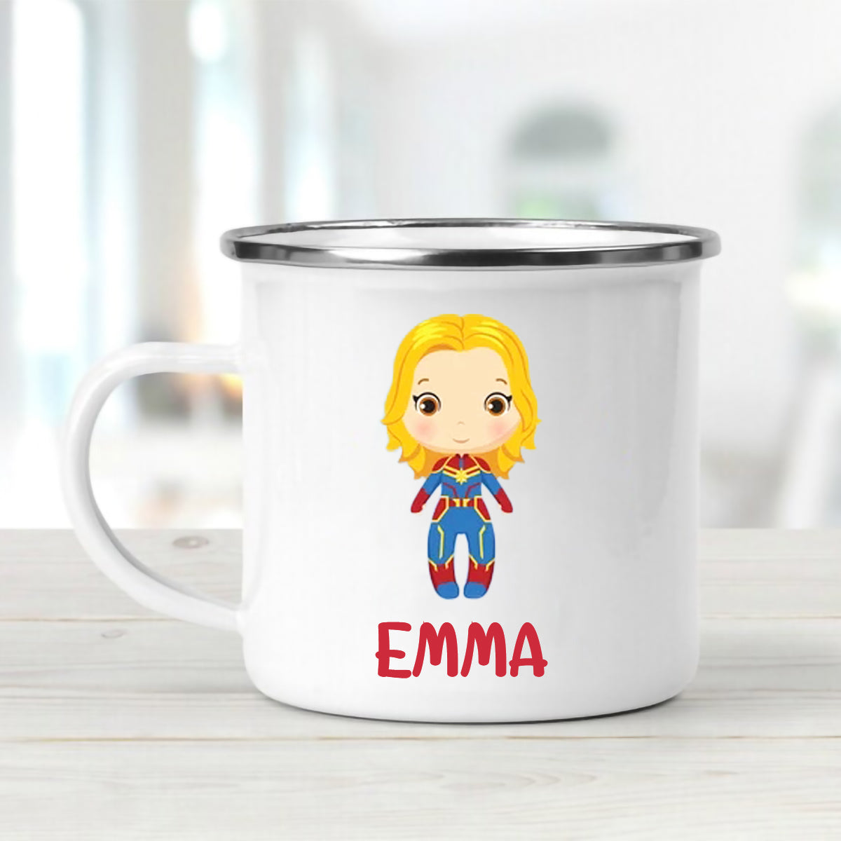 Personalized Super Girl Enamel Mug