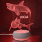 Personalized 3D Shark Night Lights with Name 7/16 Colors Changing Led Lamp