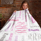 Personalized Name Word Art With Monogram Baby Girl Fleece Blanket