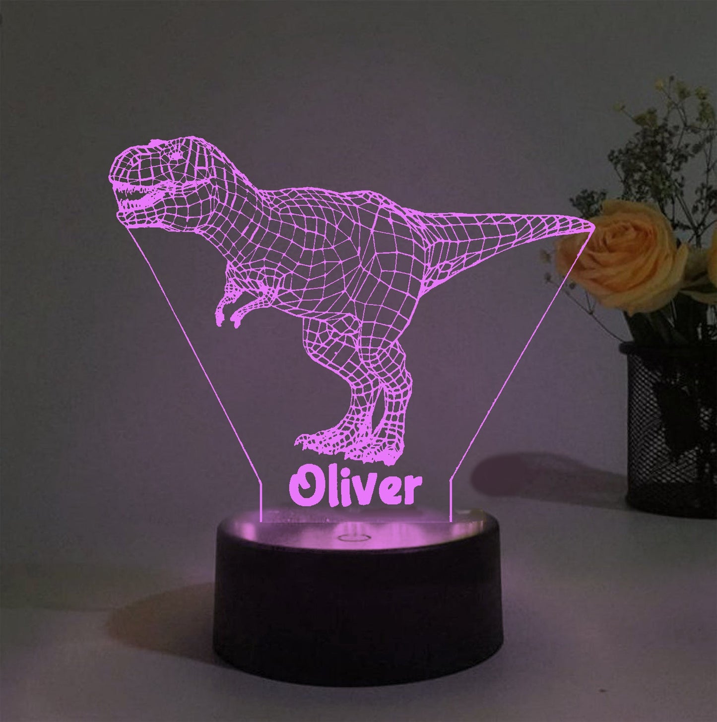 Personalized T-rex 7/16 Colors Changing Led Night Light