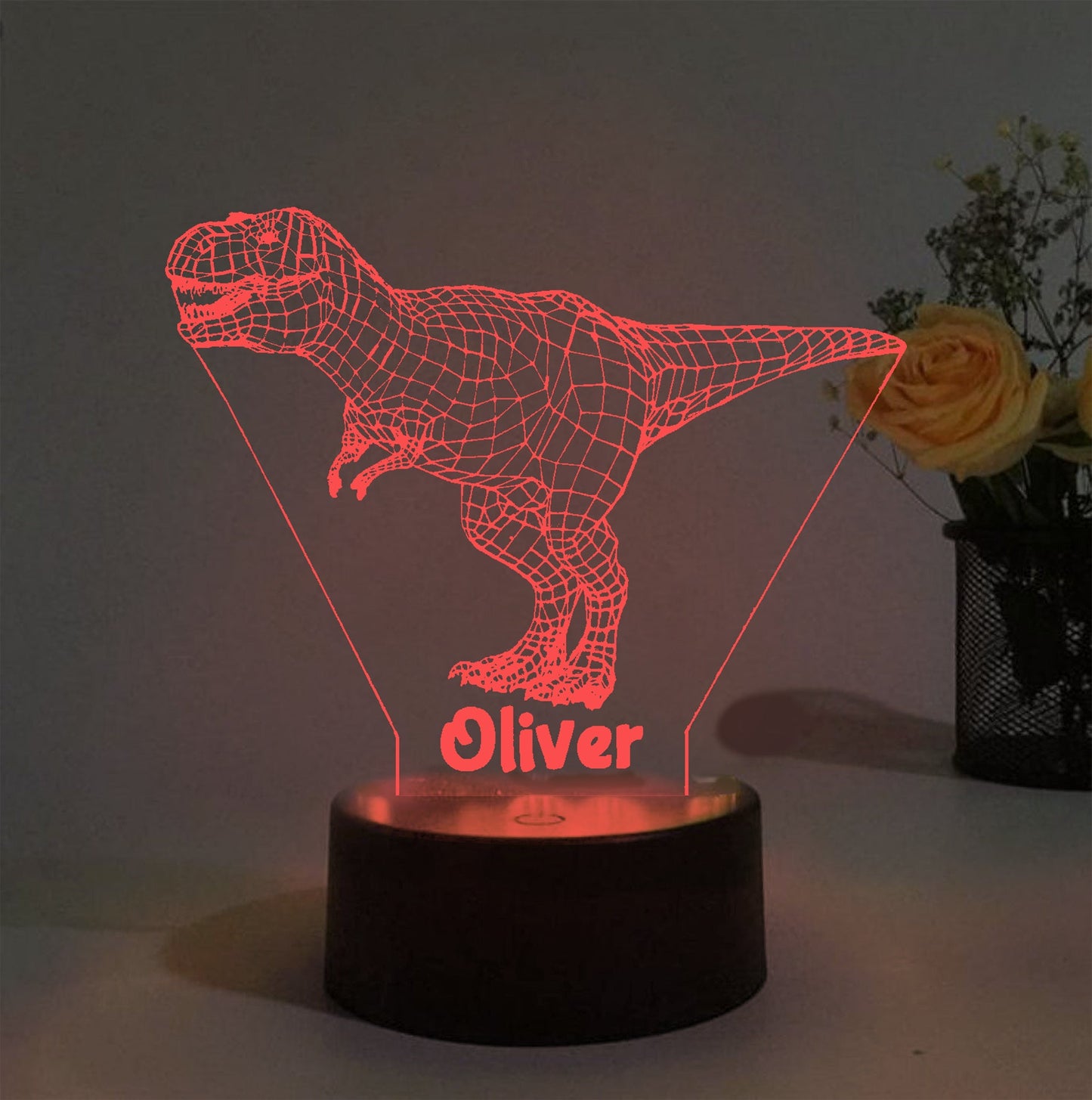 Personalized T-rex 7/16 Colors Changing Led Night Light