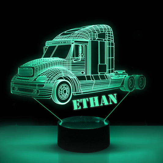 Personalized 7/16 Color Changing Lorry 3D Illusion Led Lamp