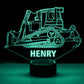 Personalized 7/16 Color Changing Bulldozer  3D Illusion Led Lamp 22120605