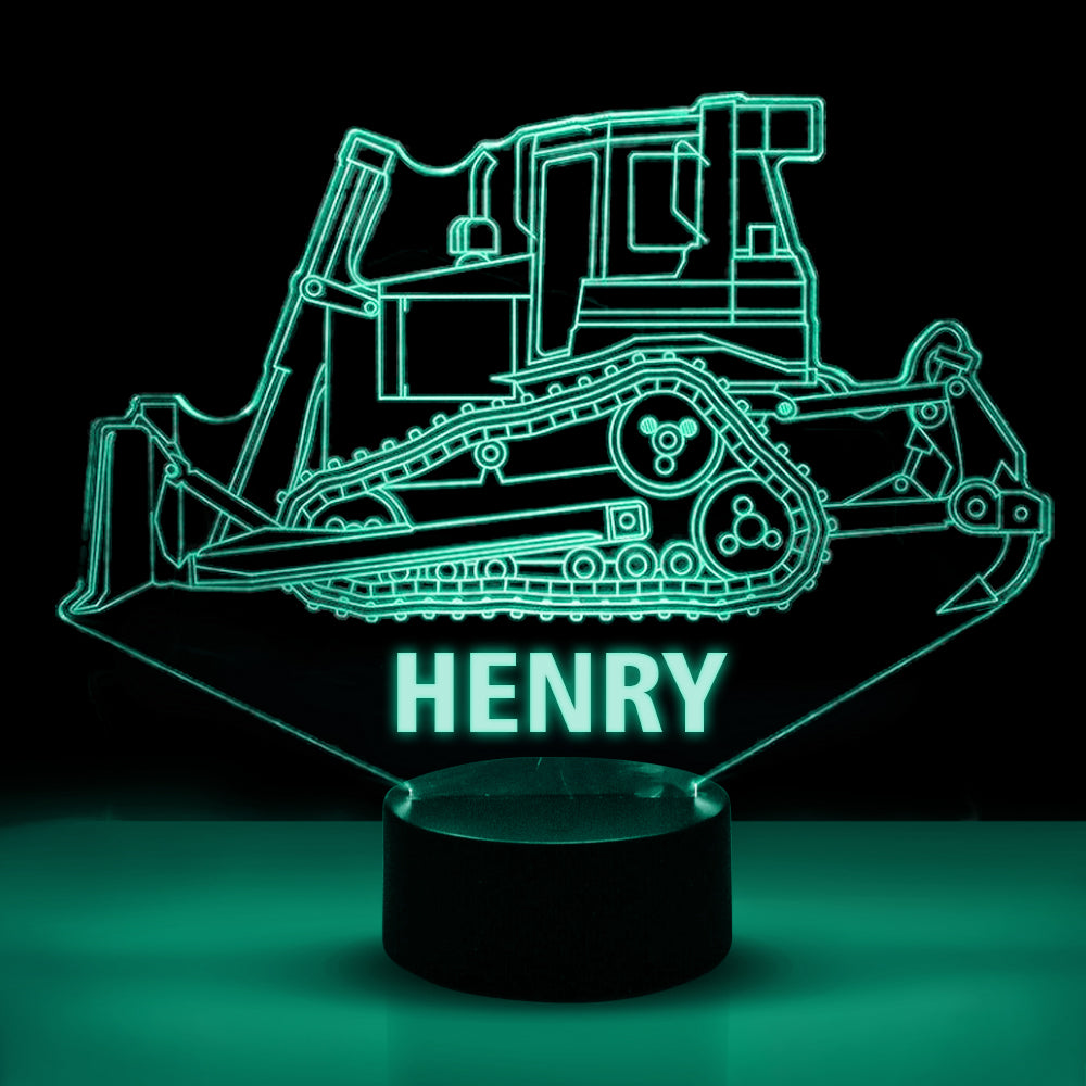 Personalized 7/16 Color Changing Bulldozer  3D Illusion Led Lamp 22120605