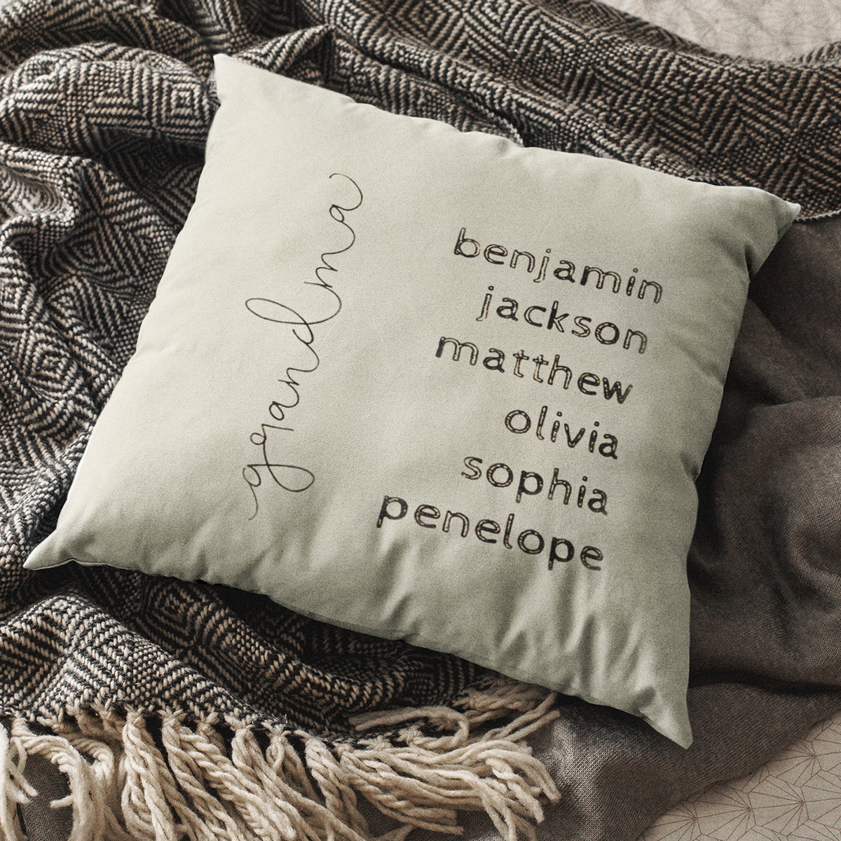Personalized Pillow With Kids Grandkids Name