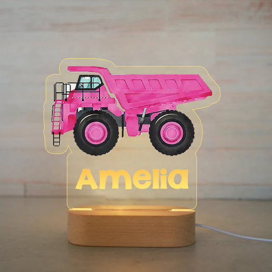 Personalized Cartoon Wood-base Night Light with LED Lighting for Children -I42 Truck
