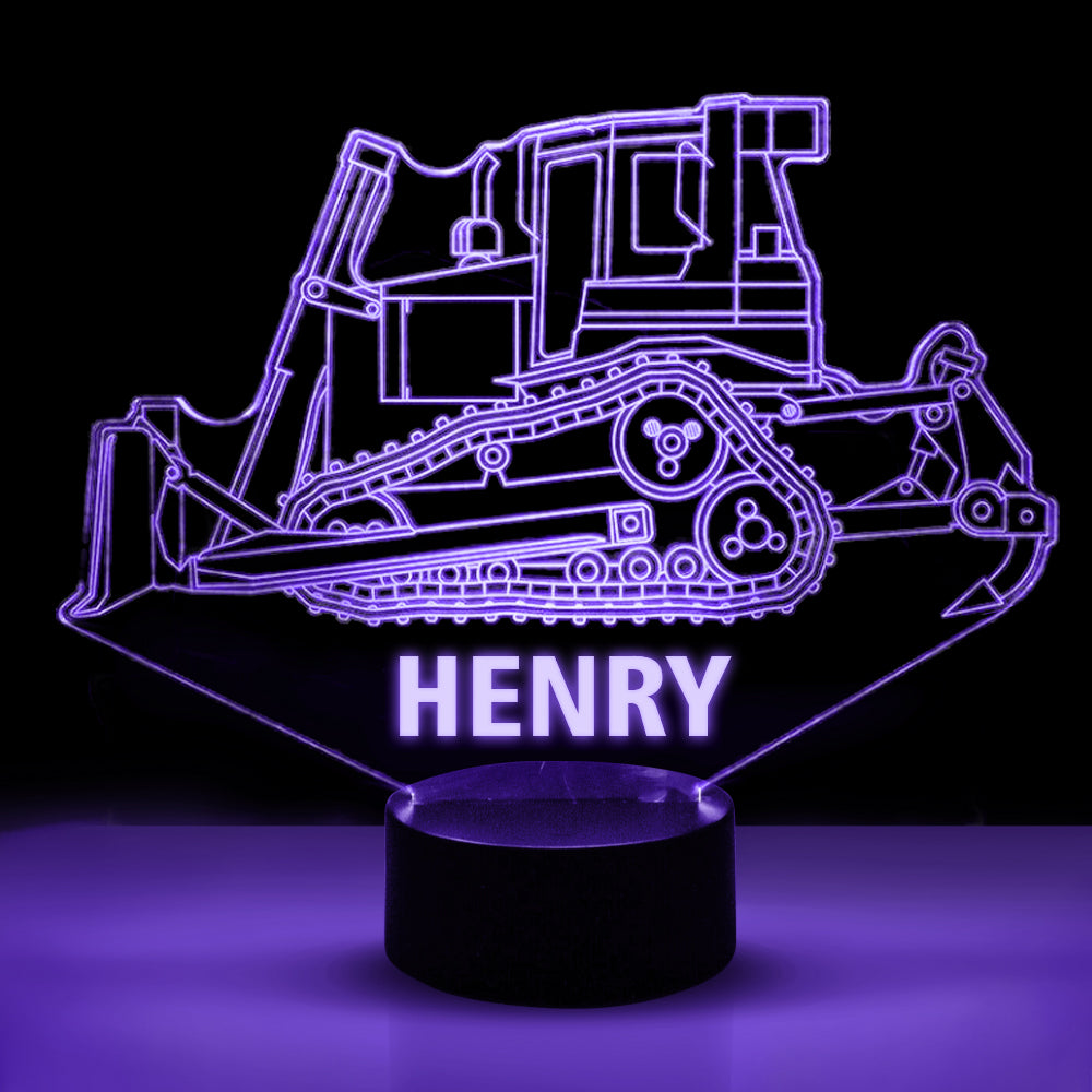 Personalized 7/16 Color Changing Bulldozer  3D Illusion Led Lamp 22120605