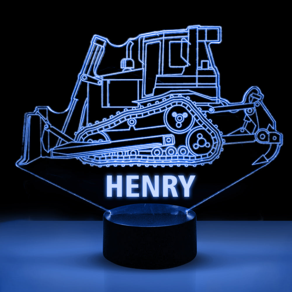 Personalized 7/16 Color Changing Bulldozer  3D Illusion Led Lamp 22120605