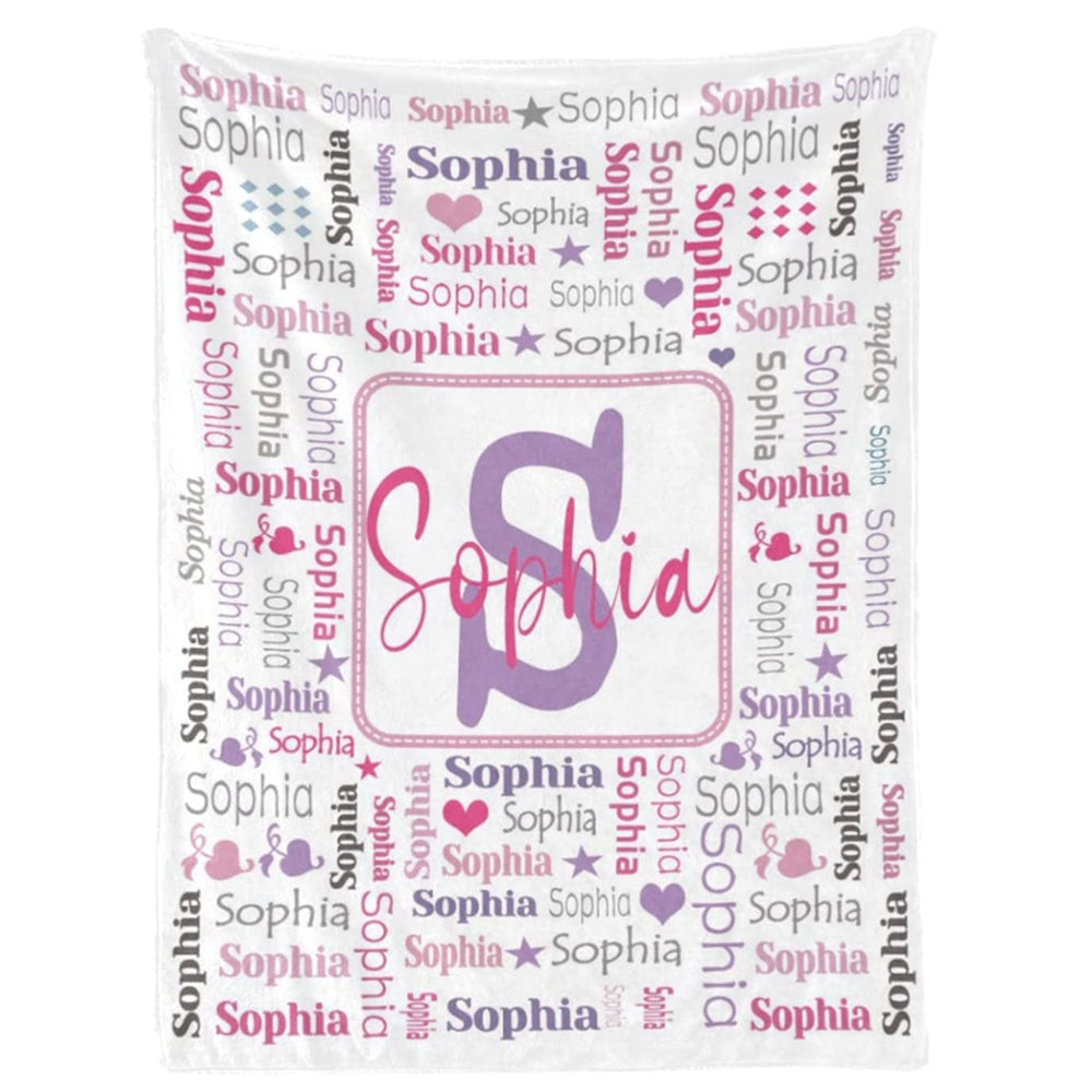 Personalized Initial With Name Art Fleece Blanket