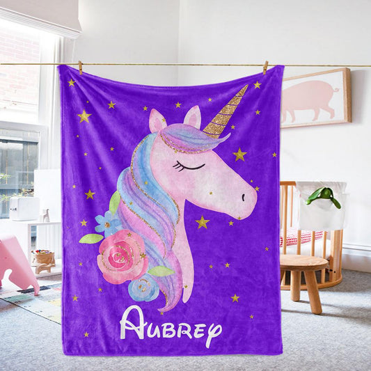 Personalized Magical Unicorn Fleece Blanket 12