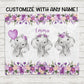 Personalized Name Fleece Blanket 19-Elephant