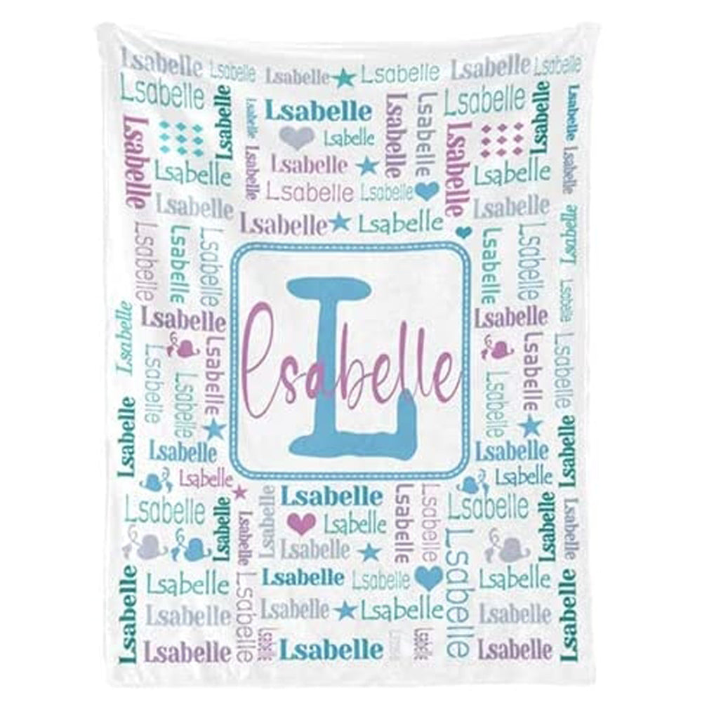 Personalized Initial With Name Art Fleece Blanket