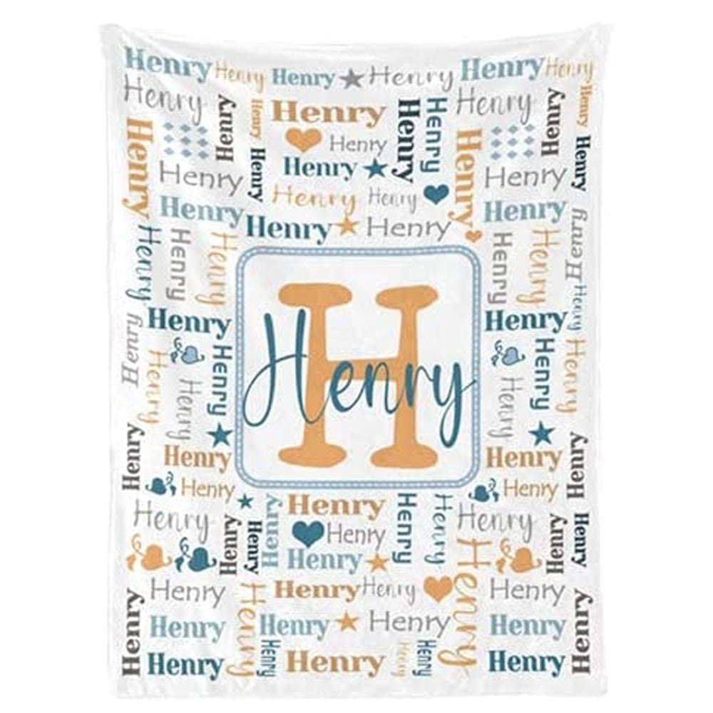 Personalized Initial With Name Art Fleece Blanket