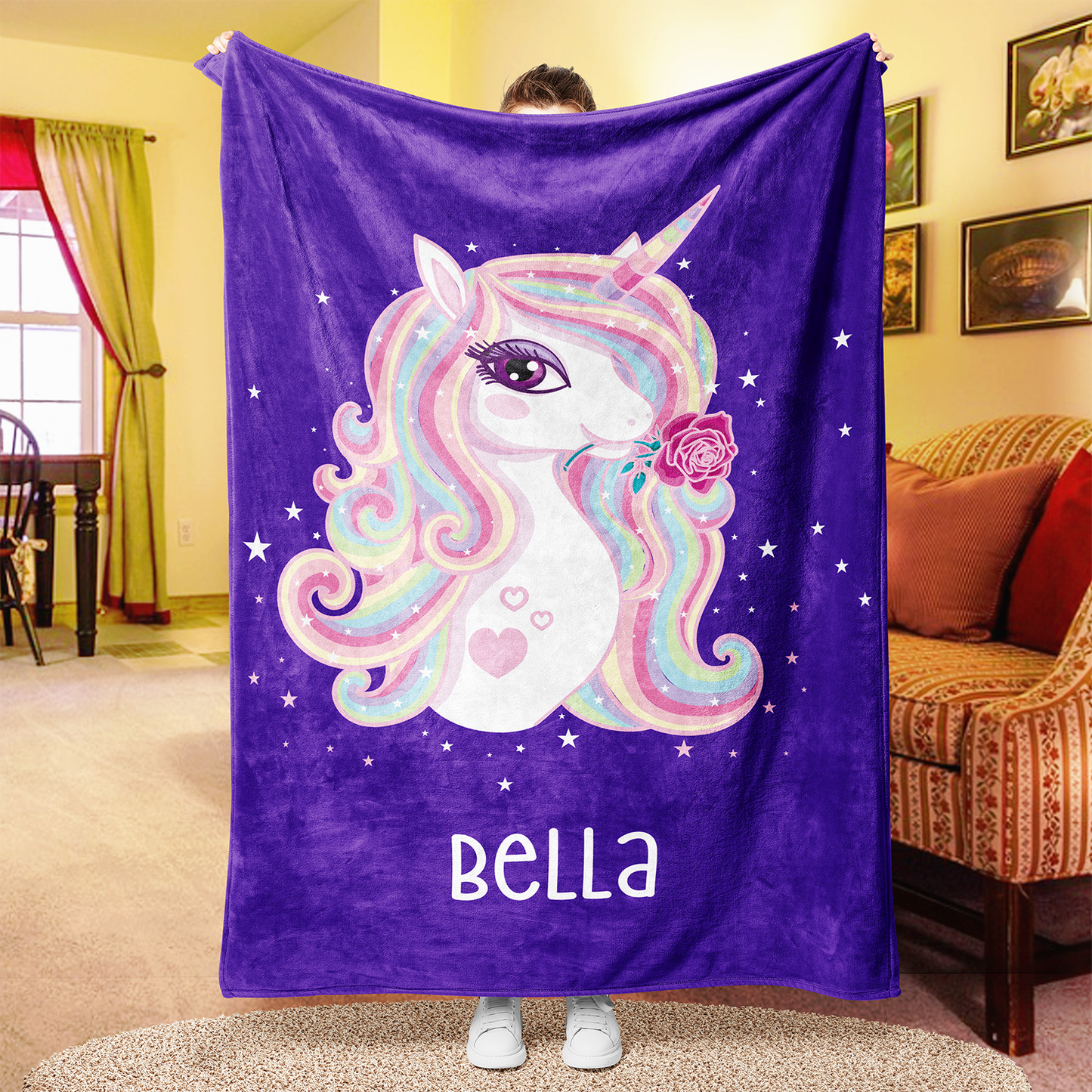 Personalized Magical Unicorn Fleece Blanket 01