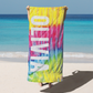 Personalized Beach Towel Tie Dye Colorful