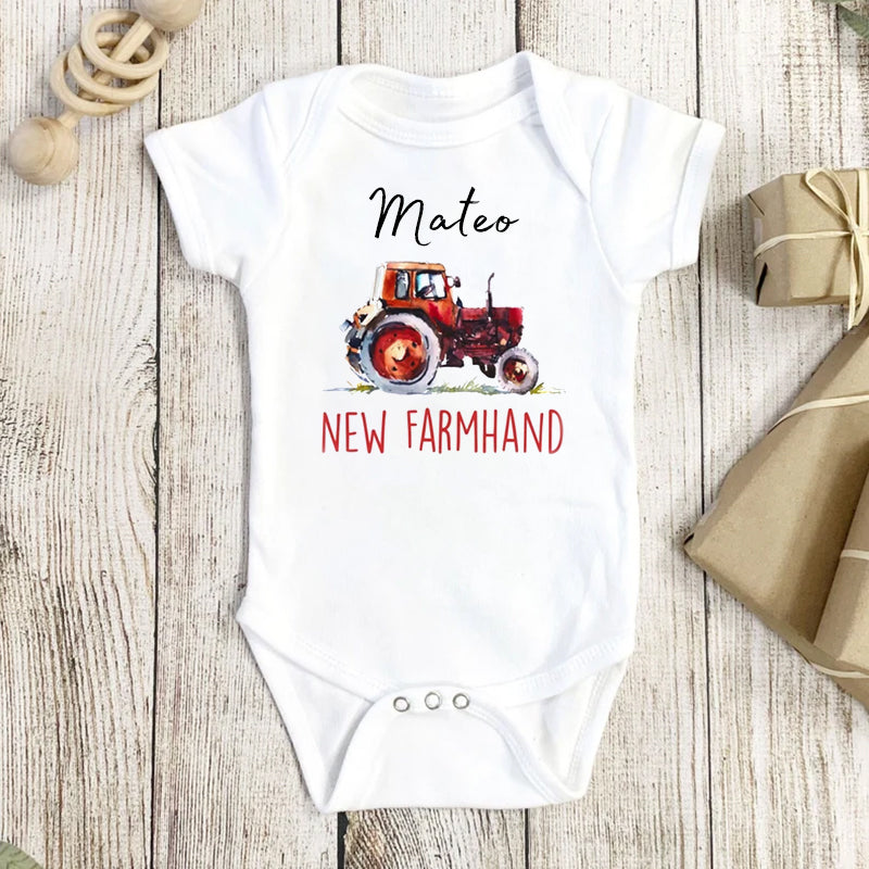 Personalized Baby Onesie Farm Car