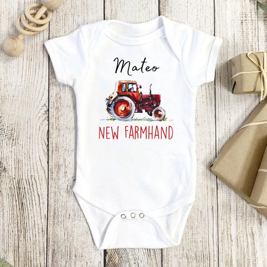 Personalized Baby Onesie Farm Car