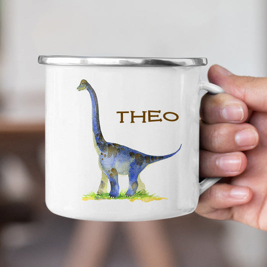 Personalized Multi Colors Rim Enamel Dinosaur Mug | 22112837