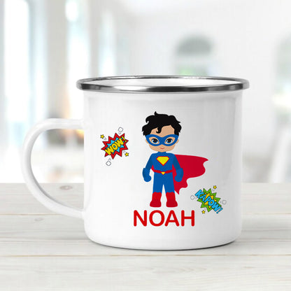 Personalized Super Hero Enamel Mug