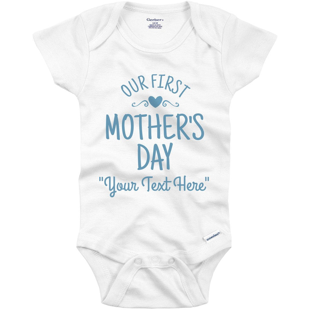 Personalized Baby Onesie Our First Mother's Day Heart