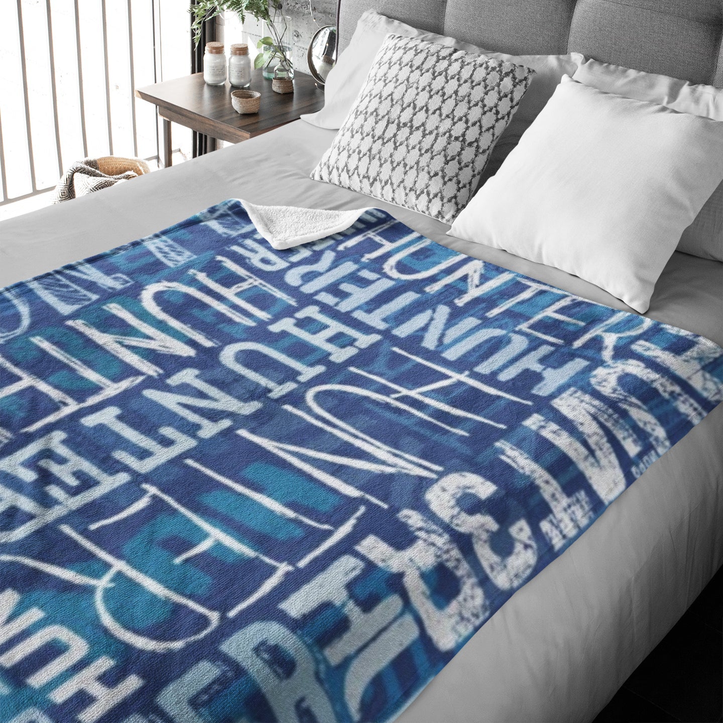 Personalized Name Word Art Multi Colors Fleece Blanket