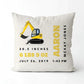Personalized Baby Kids Throw Pillow Dump Truck