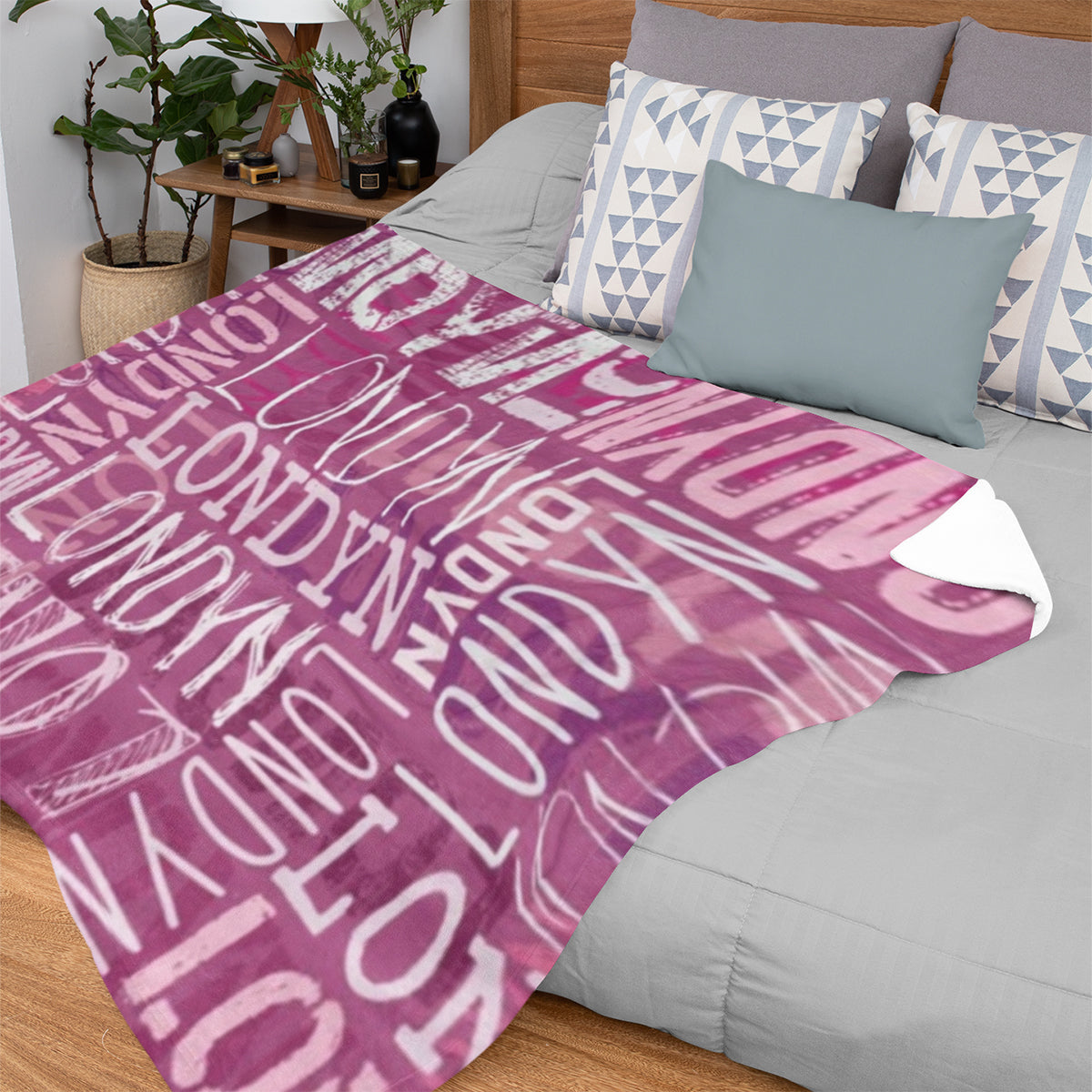 Personalized Name Word Art Multi Colors Fleece Blanket