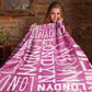 Personalized Name Word Art Multi Colors Fleece Blanket