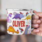 Personalized Multi Colors Rim Enamel Dinosaur Kids Mug | 22112818