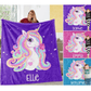 Personalized Magical Unicorn Fleece Blanket 01