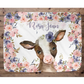 Personalized Cow Pink Flower Muti Styles Newborn Baby Girl Children Name Fleece Blanket
