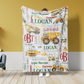 Personalized Name Fleece Construction Tractor Crane Blanket Toddler Baby Boy Girls | 112302