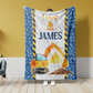 Personalized Name Fleece Excavator Blanket Toddler Baby Boy Girls | 112304