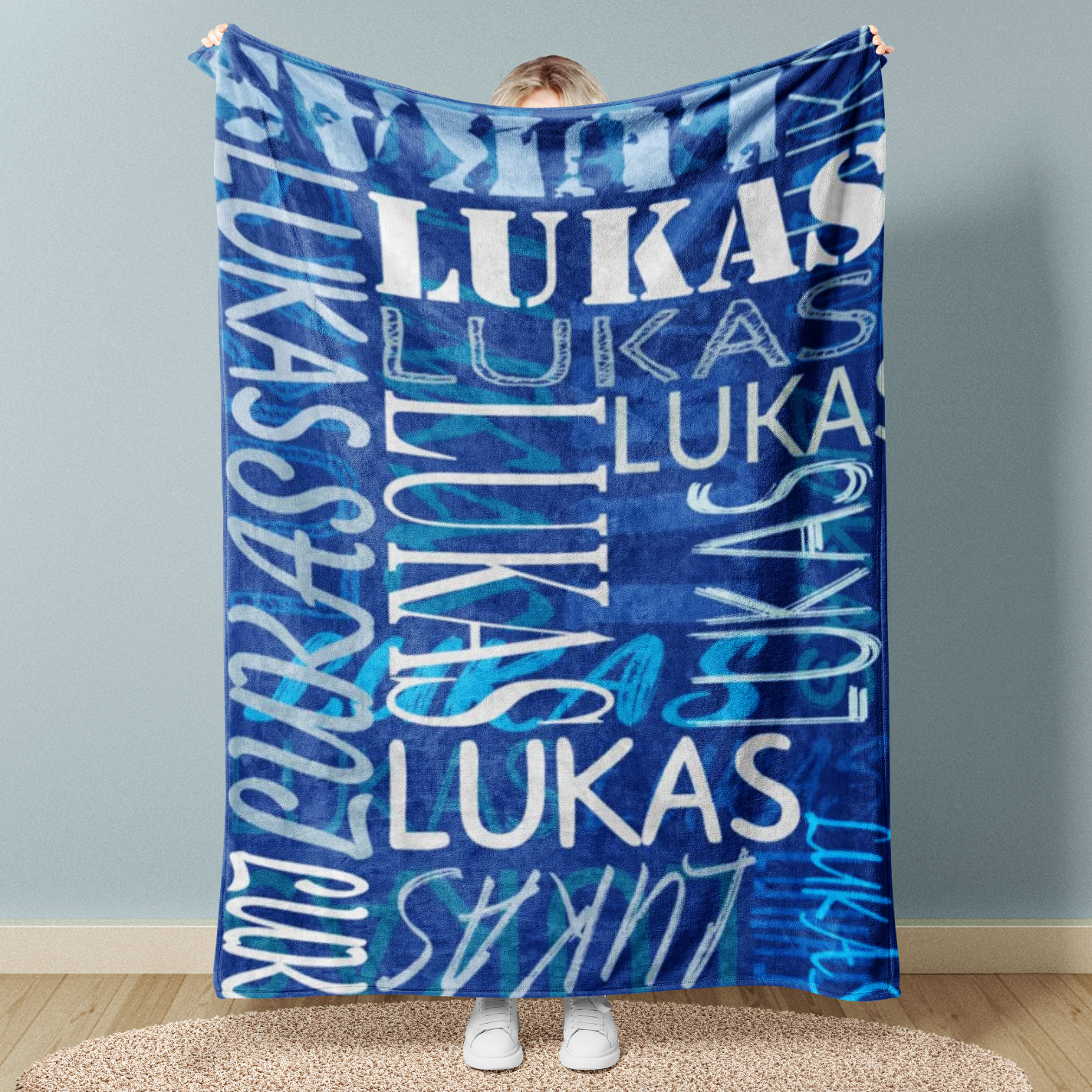 Personalized Big Name Arrange Word Art Multi Colors Fleece Blanket