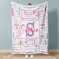 Personalized Initial With Name Art Fleece Blanket