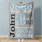 Personalized Name Word Art With Big Letters Baby Boy Fleece Blanket
