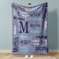 Personalized Name Word Art With Initial Baby Boy Fleece Blanket