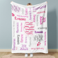 Personalized Name Word Art With Monogram Baby Girl Fleece Blanket