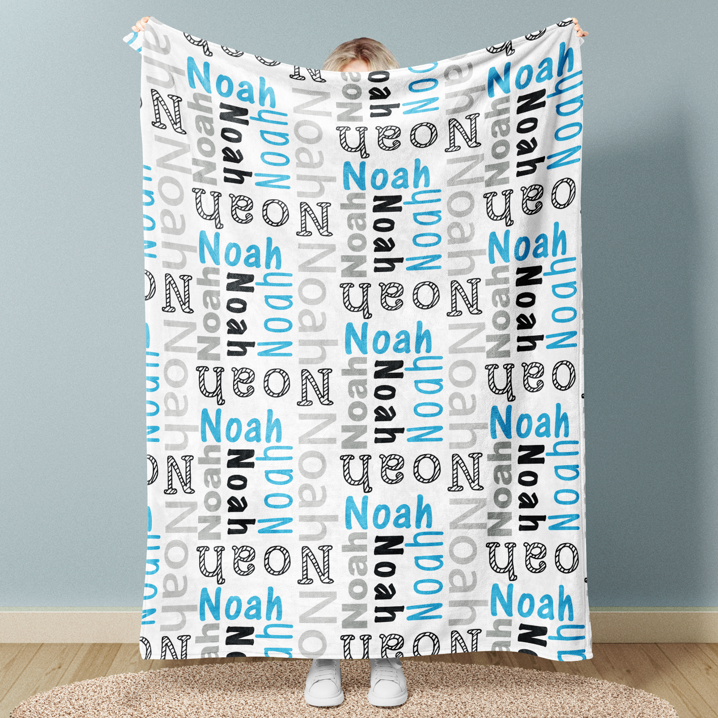 Personalized Name Arrange Word Art Baby Fleece Blanket